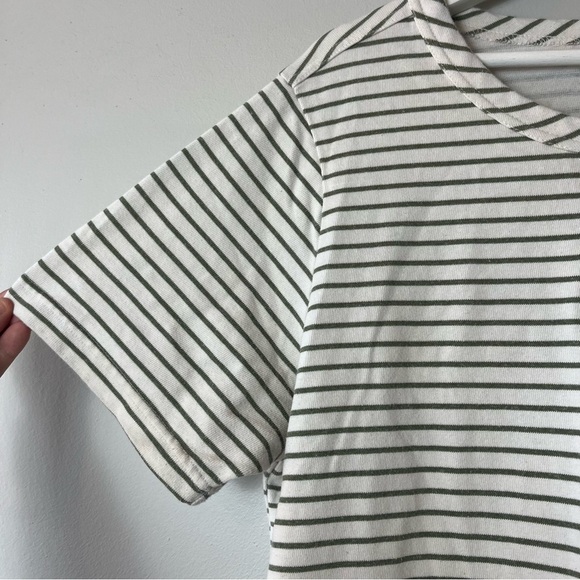 Buffalo David Bitton Midi Green and Cream Striped T-Shirt Dress XL - Picture 3 of 7